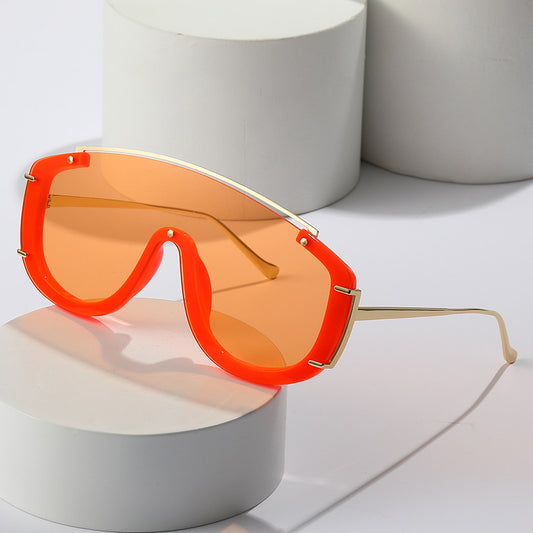 Women's Fashion Retro Large-frame One-piece Sunglasses